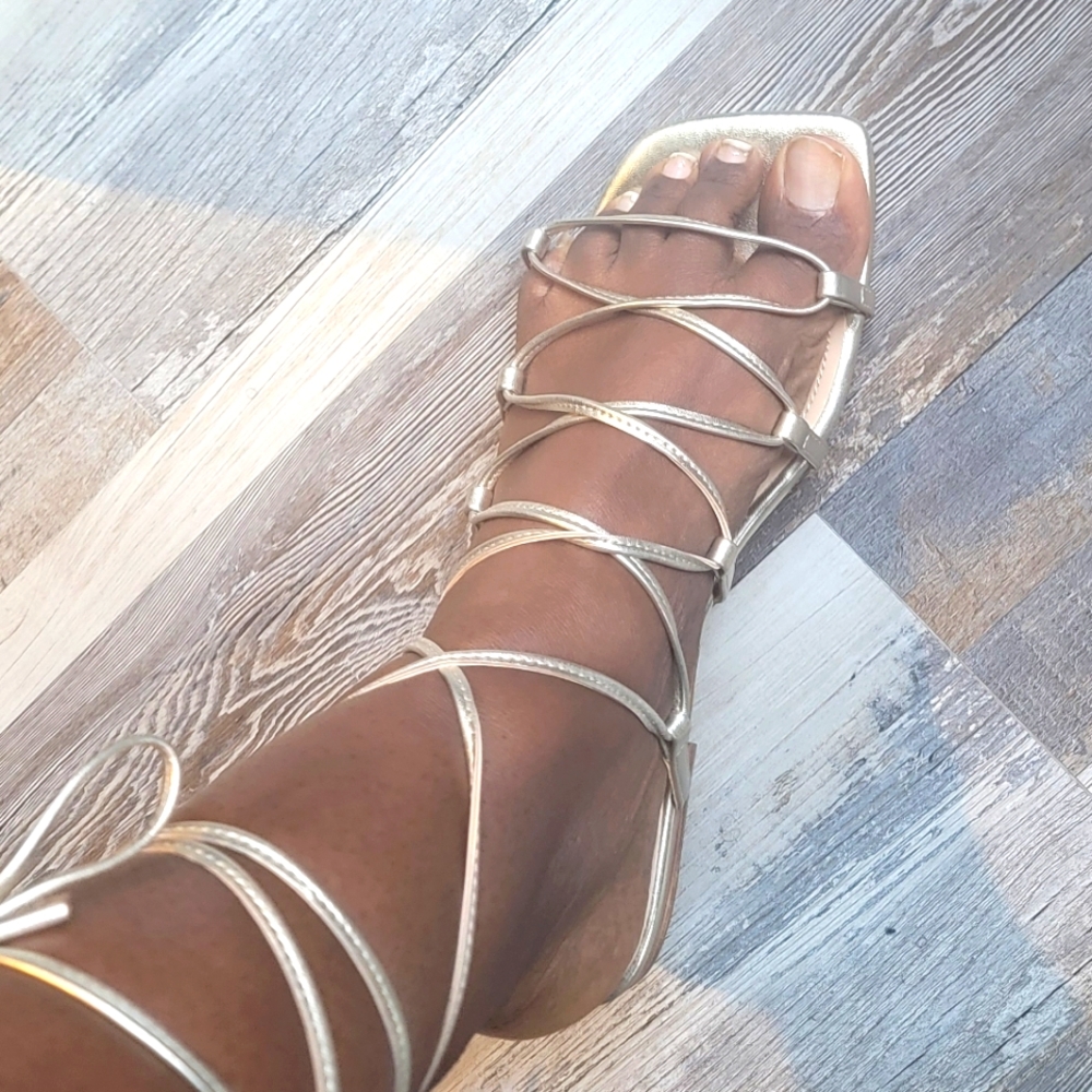 Marc Fisher Gold Gladiator Sandals